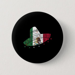 Mexico Vintage Mexican Flag Pride Hat Tijuana 2 Inch Round Button