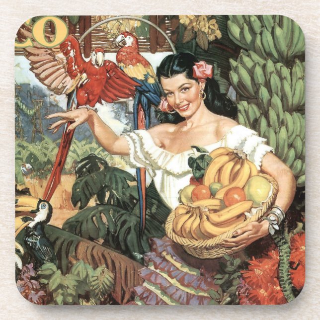 Mexico vintage travel coasters (Front)