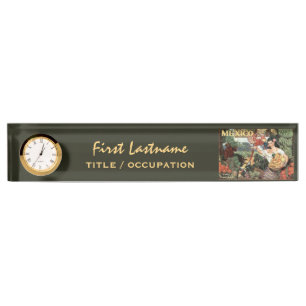 Mexico vintage travel desk nameplate