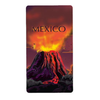 Mexico Volcano Travel Poster