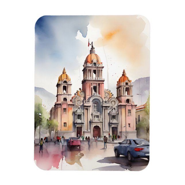 Mexico watercolor art magnet (Vertical)