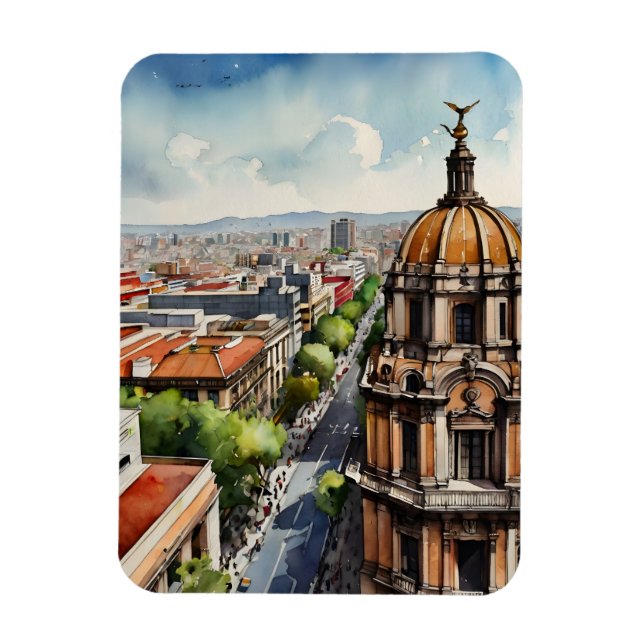 Mexico watercolor art magnet (Vertical)