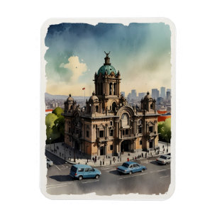 Mexico watercolor art magnet