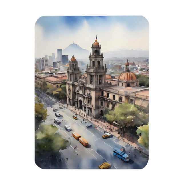 Mexico watercolor art magnet (Vertical)