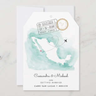 Mexico Watercolor Map   Cabo   Destination Wedding