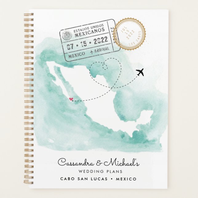 Mexico Watercolor Map | Cabo | Destination Wedding Planner (Front)