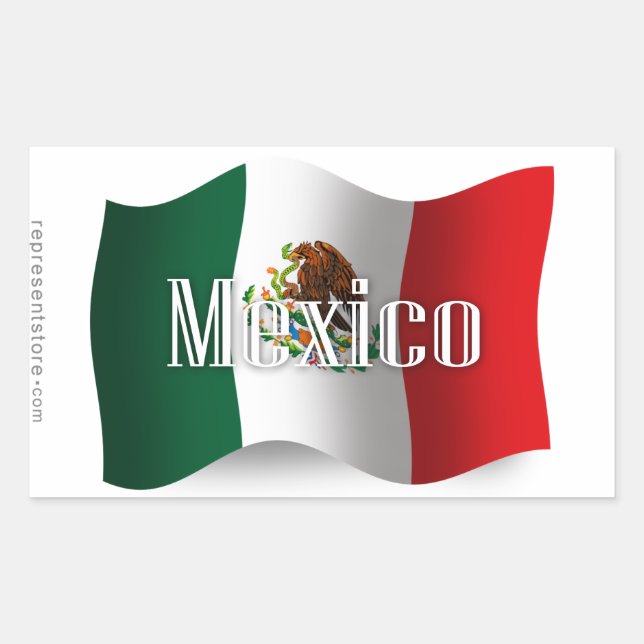 Mexico Waving Flag Sticker (Front)