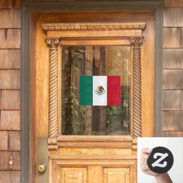 Mexico Window Sign, Cling, Mexican Flag Window Cling (Home Door)