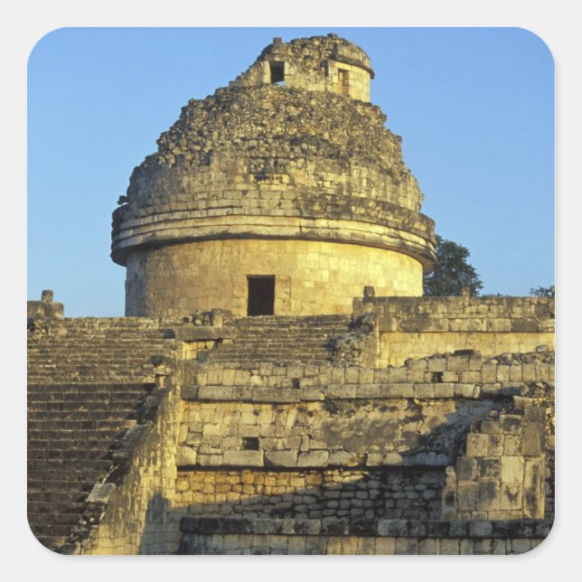 Mexico, Yucatan. Caracol: astronomical Square Sticker (Front)