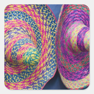 Mexico, Yucatan, Merida, traditional woven Square Sticker