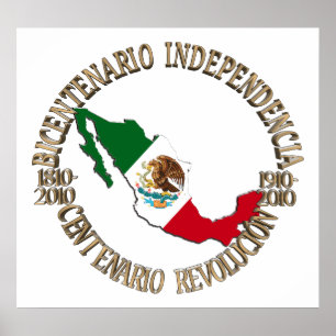 Mexico's Bicentennial & Centennial Celebration Poster