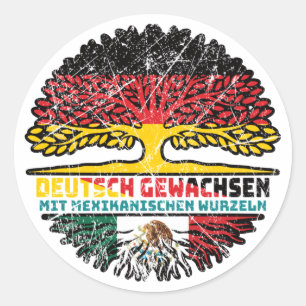 Mexiko Mexikanisch Deutsch Deutschland Baum Wurzel Classic Round Sticker