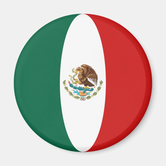 Mexique Aimant Drapeau Fisheye (Devant)
