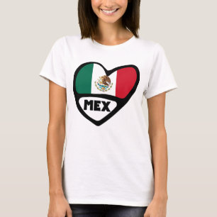 Mexique Code Pays Coeur Drapeau, T-shirt MEX