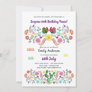 Mexique FIESTA SURPRISE Anniversaire Invitation Fl