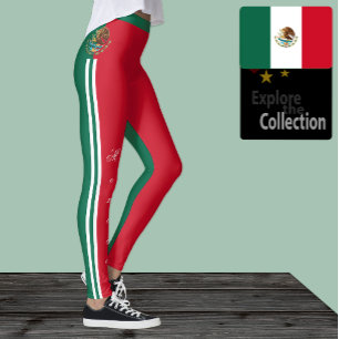 Mexique leggings de mode, drapeau mexicain /sports