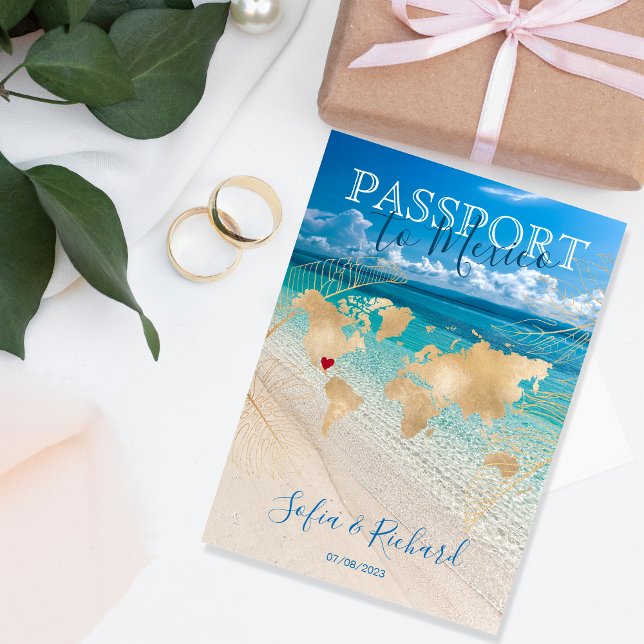 Mexique Mariage Destination Carte de passeport Cod (Créateur téléchargé)