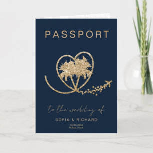 Mexique Palm Mariage Destination Passport Carte du