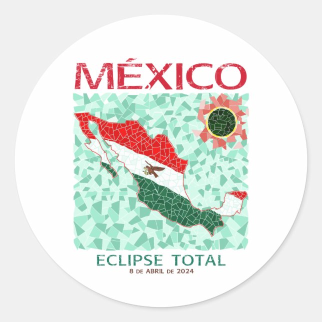 Mexique Total Eclipse Round Sticker (Devant)