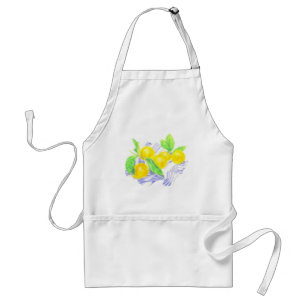 Meyer lemons on kitchen towel standard apron