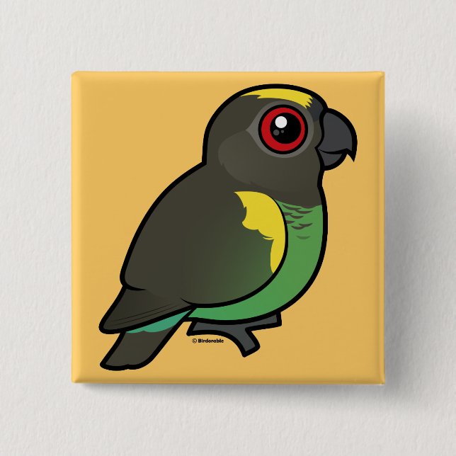 Meyer's Parrot 2 Inch Square Button (Front)