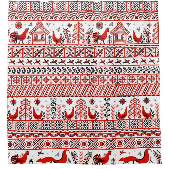 Mezen painting. Decorative seamless pattern. Chick (Front)