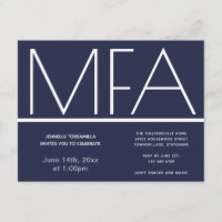 MFA degree Graduation Party Invitation Postcard