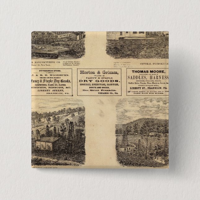 Mfg co, oil fields 2 inch square button (Front)