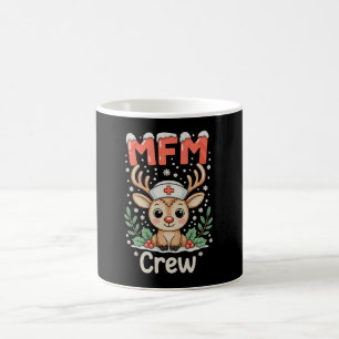 MFM Nurse Crew Reindeer Christmas Xmas Holiday Coffee Mug