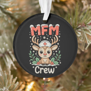 MFM Nurse Crew Reindeer Christmas Xmas Holiday Ornament