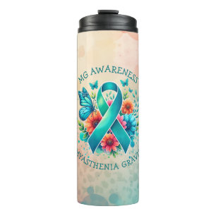 MG Awareness   Myasthenia Gravis Ribbon Thermal Tumbler