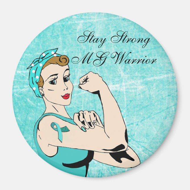 MG Guerrier Myasthenia Gravis Warrior Magnet (Devant)