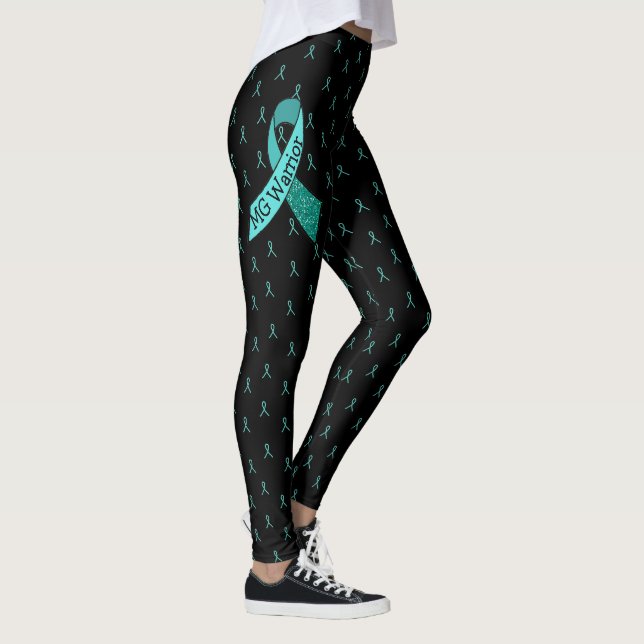 MG Leggings de rubans noirs et Turquoises (Droite)