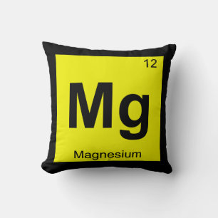 Mg - Magnesium Chemistry Periodic Table Symbol Throw Pillow