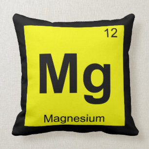 Mg - Magnesium Chemistry Periodic Table Symbol Throw Pillow