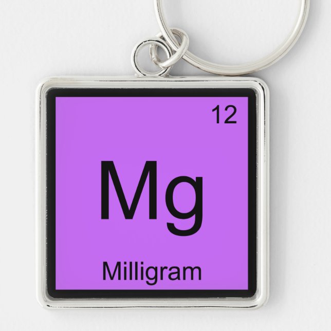 Mg - Milligram Funny Chemistry Element Symbol Tee Keychain (Front)