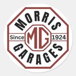 MG Morris Garages Classic Round Sticker