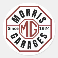 MG Morris Garages Classic Round Stickers