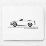 MG MOUSE PAD<br><div class="desc">For the classic MG B enthusiast. Images of the  MG B on diverse products such as tees,  t shirts,  apparel,  clothing,  invitations and gifts. Illustration by Frank Schuster</div>