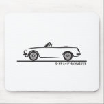 MG MOUSE PAD<br><div class="desc">For the classic MG B enthusiast. Images of the  MG B on diverse products such as tees,  t shirts,  apparel,  clothing,  invitations and gifts. Illustration by Frank Schuster</div>