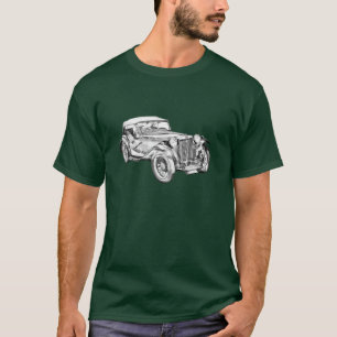 Mg Tc Antique sports Car Illustration T-Shirt