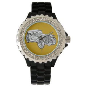 Mg Tc Antique sports Car Illustration Watch