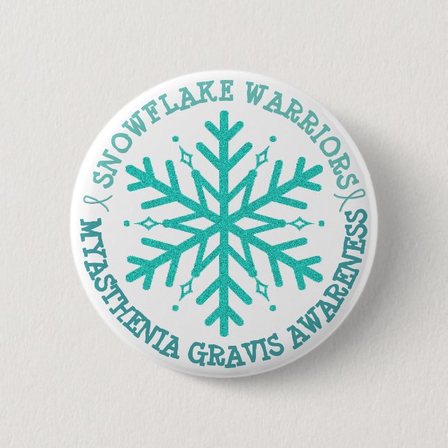MG Warrior Awareness Ribbon Button Snowflake (Front)
