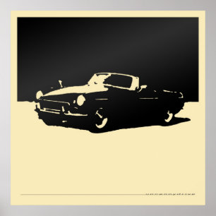 MGB, 1971 - Black on light cream Poster