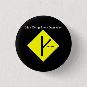 MGTOW Logo Button-Small-Black Background 1 Inch Round Button