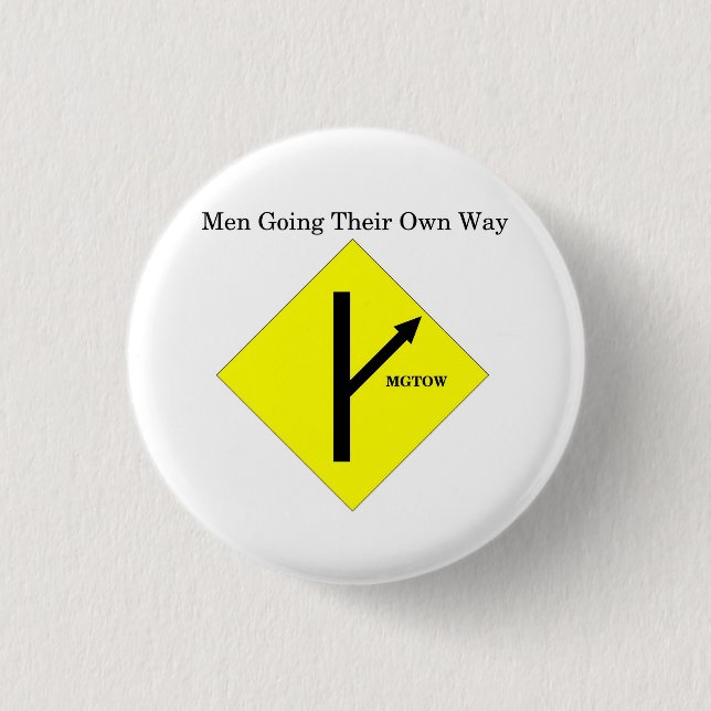 MGTOW Logo Button-Small-White Background 1 Inch Round Button (Front)