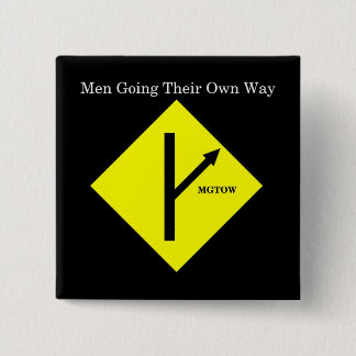 MGTOW Logo Button-Square-Black Background 2 Inch Square Button