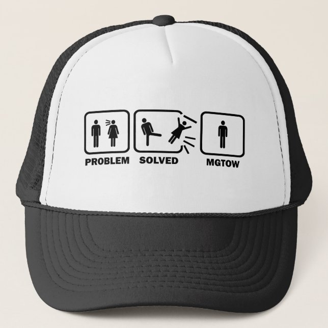 MGTOW Problem Solved Shirt Trucker Hat (Front)