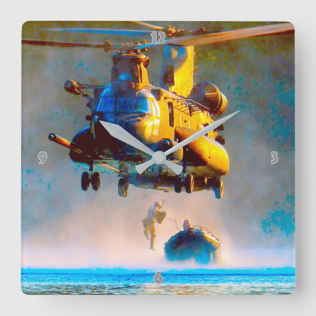 MH-47G CHINOOK SQUARE WALL CLOCK (Front)