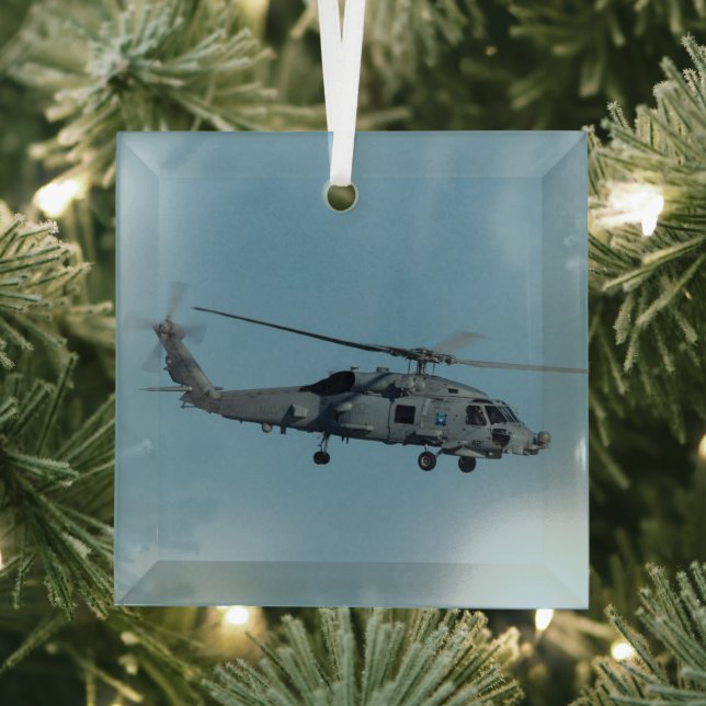 MH-60R Seahawk Glass Ornament (Insitu)